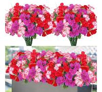 ASTNIC 6 Bundles Artificial Flowers Outdoor UV Resistant Fake Plastic Plants Decorative Realistic Artificial Silk Colorful Flowers for Outside Garden Window Box Wedding Party Spring Summer Decor
