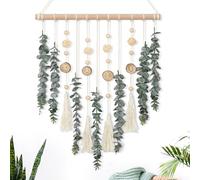 ASTNIC Artificial Eucalyptus Wall Hanging Decor Fake Plant Greenery Leaves Boho Wall Decor with Wooden Stick for Bedroom Bathroom Kitchen Rustic Farmhouse Home Living Room Decoration
