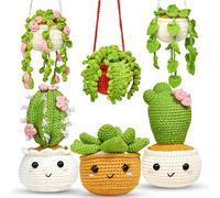 ASTNIC Crochet Kit for Beginners, 6Pcs Hanging Potted Plants Crochet Starter Kit, Crochet Yarn Set for Adults with Step-by-Step Video Instructions for Decorative Home DIY Gift Crafts