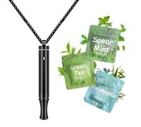 ASTOFLI Adjustable Air Outlet Breathing Necklace with Resistance - Black Herbal Flavored Breathe Free Stop Anxiety Relief for Adults - Adjustable Breathfree Breathing Necklace with Resistance Filter
