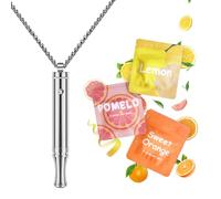 ASTOFLI Adjustable Air Outlet Breathing Necklace With Resistance - Silver Fruit Flavored Breathe Free Stop Anxiety Relief For Adults - Adjustable Breathfree Breathing Necklace With Resistance Filter