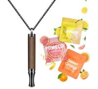 ASTOFLI Anxiety Breathing Necklace with Resistance: 3 Flavoured Air Wooden Breathlace with Resistance Filter Natural Essential Oil Breath Breathing Necklace Stress Anxiety Relief Chain for Adults