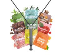ASTOFLI Anxiety Breathing Necklace with Resistance: 9 Flavoured Breathlace Tube Breathing Necklace with Resistance Filter Calm Breathlace Stop Stress Necklaces Anxiety Relief Breathe Pendant Black