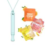 ASTOFLI Anxiety Breathing Necklace with Resistance: Green Fruit Flavoured Air Metal Breathlace with Resistance Filter Natural Essential Oil Breath Breathing Necklace Stress Anxiety Relief Chain