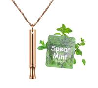 ASTOFLI Anxiety Breathing Necklace With Resistance: Mint Flavoured Breathlace Tube Breathing Necklace With Resistance Filter Breathlace Stop Stress Necklaces Anxiety Relief Breathe Pendant Rose Gold
