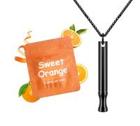 ASTOFLI Anxiety Breathing Necklace with Resistance: Sweet Orange Flavoured Breathlace Tube Breathing Necklace with Resistance Filter Calm Breathlace Stop Stress Necklaces Anxiety Relief Breath Black