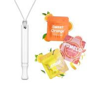 ASTOFLI Anxiety Breathing Necklace with Resistance: White Fruit Flavoured Air Metal Breathlace with Resistance Filter Natural Essential Oil Breath Breathing Necklace Stress Anxiety Relief Chain