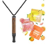 ASTOFLI Wooden Adjustable Air Outlet Breathing Necklace with Resistance - Black Fruit Flavored Breathe Free Stop Anxiety Relief for Adults - Adjustable Breathfree Breathing Necklace with Resistance