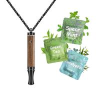 ASTOFLI Wooden Adjustable Air Outlet Breathing Necklace with Resistance - Black Herbal Flavored Breathe Free Stop Anxiety Relief for Adults - Adjustable Breathfree Breathing Necklace with Resistance