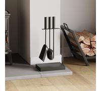 Aston 4-Piece Fireplace Tool Set - Poker, Brush, Shovel