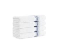 Aston & Arden Aegean Ombre Hand Towels - (Pack of 4) Oversized Ultra Soft Thick & Absorbent, 100% Ringspun Turkish Cotton Bathroom Towel for Spa, Hotel, 600 GSM, 18 x 32 in, Crystal Blue