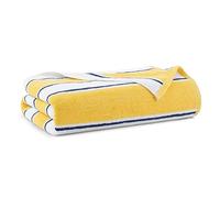 Aston & Arden Striped Beach Towel - Oversized 35 x 70 Soft Plush Thick Cotton, 600 GMS Heavy & Luxury for Pool Chairs, Resort, and Hot Tub, Yellow/Navy
