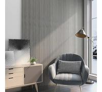 Aston Bs (2 Pack) Acoustic Wood Slat Wall Panels 120 x 60cm - Premium Sound Absorbing & Fire Retardant 3D Slat Wall Panels for Studio, Living Room, Home Cinema, Wall Decoration- Grey Oak