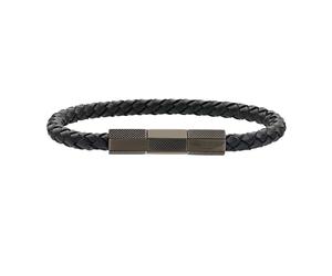 Aston Martin AML THRILL Bracelet Leather MJRIF5BU1 - Man - Stainless Steel Brown 20 cm