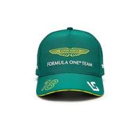 Aston Martin F1 Green Cap 2024, Unisex, One Size - Lance Stroll, Baseball Style, Quilted Panels, Embroidered Logos