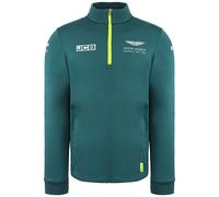 Aston Martin Men's F1 Official Team Long Sleeve Half Zip Up Green Mid Layer | Size: XL Aston Martin Green XL
