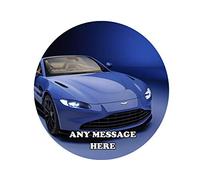 Aston Martin Vantage Roadster Blue JPS 8inch Round Cake Topper Birthday Celebration Easy-Peel Icing Sheet