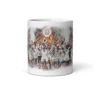 Aston Vill a Europa League Winners 2026 Watercolour Design Ceramic Mug, White, Football Celebration Theme