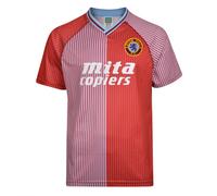 Score Draw Aston Villa 1988 Retro Football Shirt Claret/Sky Small Polyester