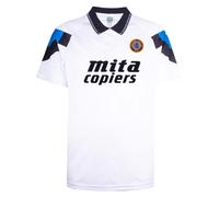 Score Draw Aston Villa 1990 Away Retro Football Shirt White XS Polyester