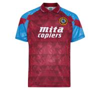 Aston Villa 1990 Retro Football Shirt Claret Small Polyester