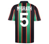 Score Draw Aston Villa 1994 Away McGrath No 5 Football Shirt Green/Black Medium Polyester