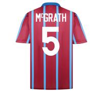 Score Draw Aston Villa 1994 McGrath No 5 Retro Football Shirt Claret/Sky Large Polyester