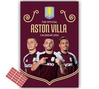 Aston Villa Calendar 2026 Football Gift Present with Organising Stickers Included