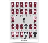 Aston Villa Europa League Winners 2025-2026 Team Squad Signed Poster Print Framed Picture Photo Autograph Gift 25/26 Ollie Watkins Morgan Rogers Mcginn (Winners, A4 Print (Unframed))