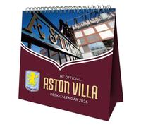 Aston Villa FC 2026 Crest Desktop Calendar in Burgundy Aston Villa FC Burgundy