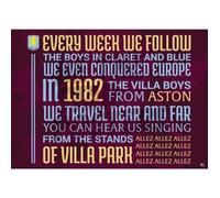 Aston Villa FC Chant Allez Allez Allez Poster Unframed A2