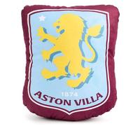 Aston Villa FC Crest Filled Plush Cushion, Official Licensed 28cm Soft Claret & Blue | Gift for Villans Fans