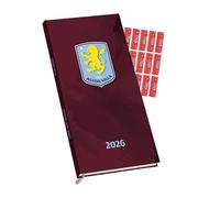 ASTON VILLA FC DIARY 2026 SLIM POCKET DIARY CALENDAR WEEK TO VIEW WITH FREE ORGANISING STICKERS INCLUDED