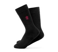 Aston Villa FC Official Mens Suit Socks - Black with Claret Embroidered Lion Crest, Formal Office Wear, Size UK 7-11