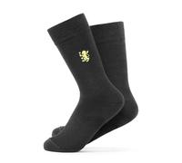 Aston Villa FC Official Mens Suit Socks - Charcoal Grey with Yellow Lion Crest, Formal Business Wear Gift, Size UK 7-11