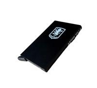 Aston Villa FC Official RFID Blocking Aluminium Card Wallet, Black with Club Crest, 9.5 x 6 cm, 6 Card Slots, Pull-Down Trigger Ejector