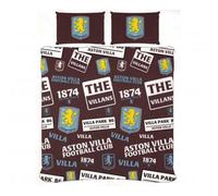 Aston Villa Fc Patch Duvet Cover Set Claret Red/sky Blue/yellow (One Size)