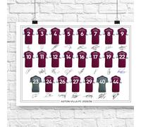 Aston Villa FC Signed 2025-26 Signed Team Poster, Autographed By Full Squad, Choose Framed or Print Only (A3, Unframed)
