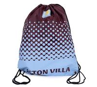 Aston Villa Official Fade Design Drawstring Gym Bag, Burgundy and Sky Blue