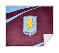 Aston Villa Sherpa Fleece Blanket - 152 x 117 cm, Official Merchandise For the Premier League Football Club