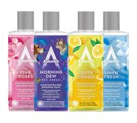 Astonish 4 Piece Household Cleaning Products Giftset Bundle Kit 300ml Each Concentrated Disinfectant in Pink Roses, Linen Fresh, Zesty Lemon & Morning Dew Scents Multi-Surface Cleaner Pet-Friendly