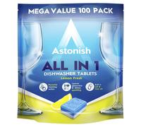 Astonish All in One Dishwasher Tablets 2x100 Tablets | With Build in Rinse Aid a