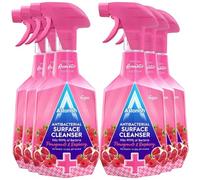 Astonish Antibacterial Surface Cleanser, 750ml, Pink, X6 Pack, Multi-Purpose Disinfectant Spray, Kills 99.9% Germs, for Kitchen, Bathroom, Home, Vegan, Cruelty-Free, Fast-Acting Cleaning Spray
