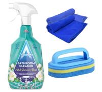 Astonish Bathroom Cleaner with Bathroom Scrubber + 2 Microfibre Cleaning Cloths | Toilet Cleaner, Floor Cleaner, Cleaning Products
