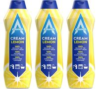 Astonish Cream Cleaner Lemon 500ml | Powerful Degreasing Cream | Removes Tough Grease & Grime | Streak-Free Finish | Multi-Surface Kitchen & Bathroom Cleaner | Fresh Lemon Scent