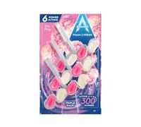 Astonish Foam & Fresh Toilet Blocks, Powerful Foam Cleaning Action, Prevents Limescale & Dirt, Pink Peony, Pack of 2