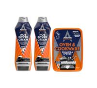 Astonish Hob Cream Cleaner 2 x 500ml & Oven & Cookware Cleaner 250g Bundle | Oven cleaner and hob cleaner bundle for ceramic hobs, burnt-on stains, cookware, pans and oven trays. Includes sponge.