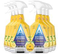 Astonish Kitchen Cleaner 750ml x12 Powerful Grease & Dirt Remover Spray for Kitchen Surfaces, Worktops, Hobs & Sinks - Antibacterial, Vegan, Cruelty-Free, Fresh Scent Cleaning Spray