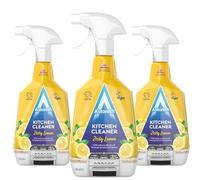 Astonish Kitchen Cleaner 750ml x3 - Powerful Grease & Dirt Remover Spray for Kitchen Surfaces, Worktops, Hobs & Sinks - Antibacterial, Vegan, Cruelty-Free, Fresh Scent Cleaning Spray