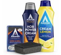 Astonish Kitchen Cleaning Set 3 Piece - Oven & Grill Cleaner Paste, Hob Cream Cleaner, Lemon Cream Multi Surface Cleaner